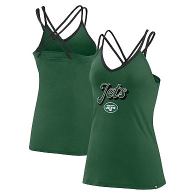 Women's Fanatics Branded Green New York Jets Go For It Strappy Crossback Tank Top