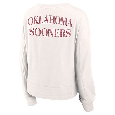 Women's Fanatics Branded White Oklahoma Sooners Kickoff Full Back Long Sleeve T-Shirt