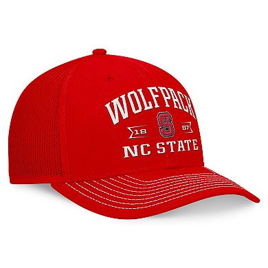 Men's Top of the World Red NC State Wolfpack Carson Trucker Adjustable Hat