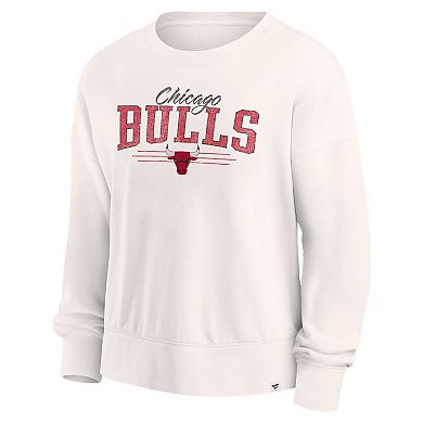 Women's Fanatics Branded Cream Chicago Bulls Close the Game Pullover Sweatshirt