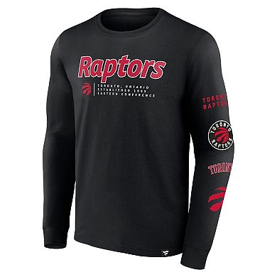 Men's Fanatics Branded Black Toronto Raptors Baseline Long Sleeve T-Shirt