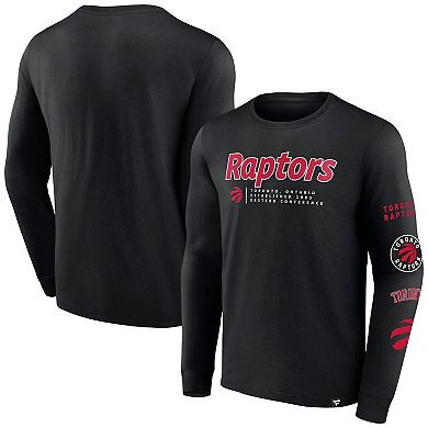 Men's Fanatics Branded Black Toronto Raptors Baseline Long Sleeve T-Shirt