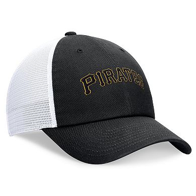 Men's Nike Black Pittsburgh Pirates Evergreen Wordmark Trucker Adjustable Hat