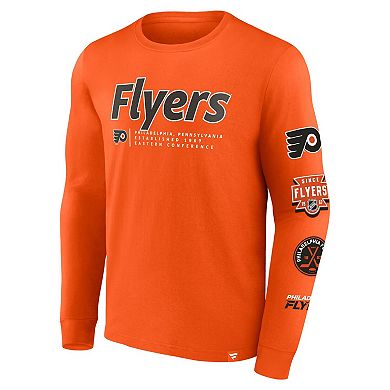 Men's Fanatics Branded Orange Philadelphia Flyers Strike the Goal Long Sleeve T-Shirt