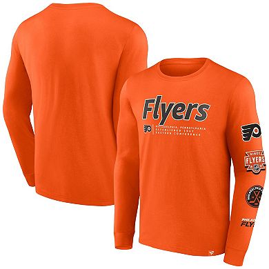 Men's Fanatics Branded Orange Philadelphia Flyers Strike the Goal Long Sleeve T-Shirt