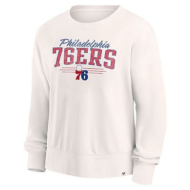 Women's Fanatics Branded Cream Philadelphia 76ers Close the Game Pullover Sweatshirt