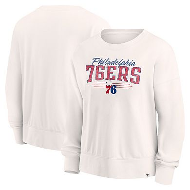 Women's Fanatics Branded Cream Philadelphia 76ers Close the Game Pullover Sweatshirt