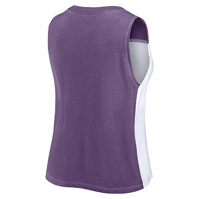 Women's Fanatics Branded Purple/White Baltimore Ravens Script Color Block Tank Top