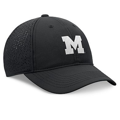 Men's Top of the World Black Michigan Wolverines Liquesce Trucker Adjustable Hat