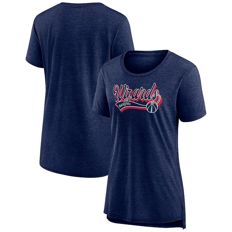 Women's Fanatics Branded Heather Navy Washington Wizards League Leader Tri-Blend T-Shirt,
