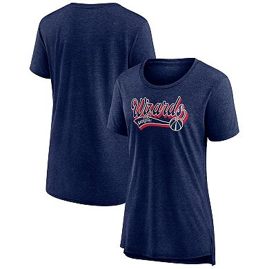 Women's Fanatics Branded Heather Navy Washington Wizards League Leader Tri-Blend T-Shirt