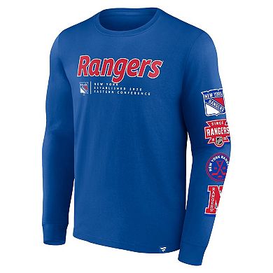 Men's Fanatics Branded Blue New York Rangers Strike the Goal Long Sleeve T-Shirt