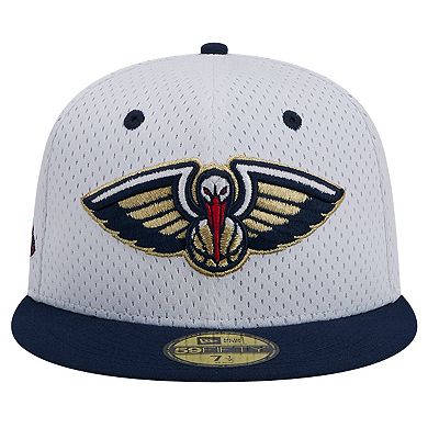 Men's New Era White/Navy New Orleans Pelicans Throwback 2Tone 59FIFTY Fitted Hat