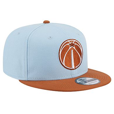 Men's New Era Light Blue/Brown Washington Wizards 2-Tone Color Pack 9FIFTY Snapback Hat