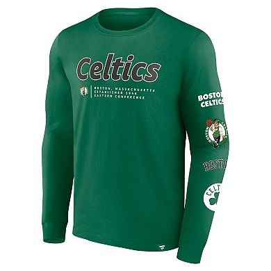 Men's Fanatics Branded Kelly Green Boston Celtics Baseline Long Sleeve T-Shirt