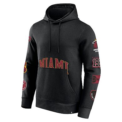 Men's Fanatics Branded Black Miami Heat Home Court Pullover Hoodie