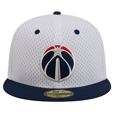 Men's New Era White/Navy Washington Wizards Throwback 2Tone 59FIFTY Fitted Hat