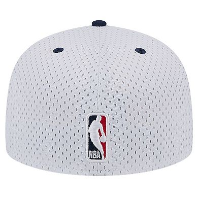 Men's New Era White/Navy Washington Wizards Throwback 2Tone 59FIFTY Fitted Hat