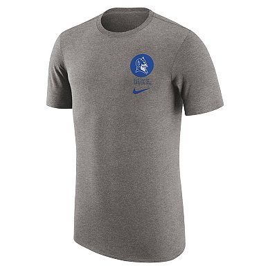 Men's Nike Heather Gray Duke Blue Devils Retro Tri-Blend T-Shirt