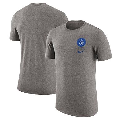 Men's Nike Heather Gray Duke Blue Devils Retro Tri-Blend T-Shirt