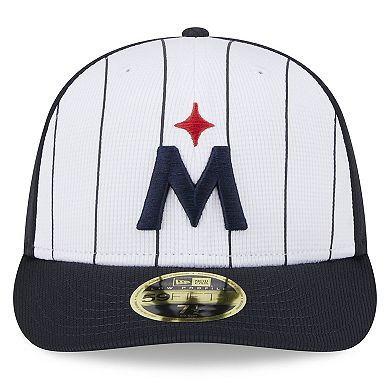 Men's New Era White Minnesota Twins 2024 Batting Practice Low Profile 59FIFTY Fitted Hat