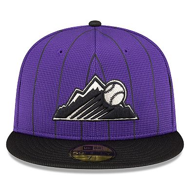 Men's New Era Purple Colorado Rockies 2024 Batting Practice 59FIFTY Fitted Hat