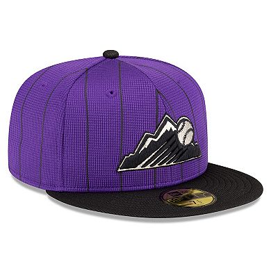 Men's New Era Purple Colorado Rockies 2024 Batting Practice 59FIFTY Fitted Hat