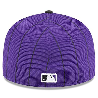Men's New Era Purple Colorado Rockies 2024 Batting Practice 59FIFTY Fitted Hat