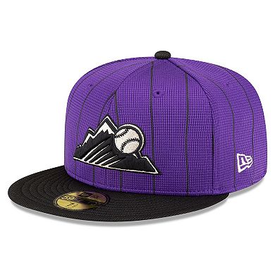 Men's New Era Purple Colorado Rockies 2024 Batting Practice 59FIFTY Fitted Hat