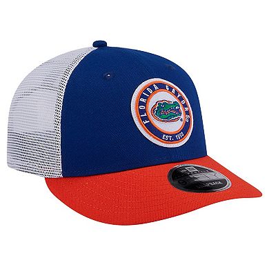 Men's New Era Royal Florida Gators Throwback Circle Patch 9FIFTY Trucker Snapback Hat