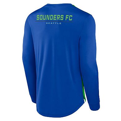 Men's Fanatics Branded Blue Seattle Sounders FC Mid Goal Long Sleeve T-Shirt