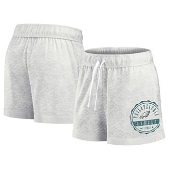 Women's Fanatics Branded Oatmeal Philadelphia Eagles Vintage Badge Shorts
