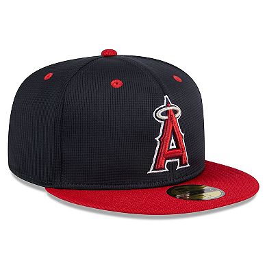 Youth New Era  Navy Los Angeles Angels 2024 Batting Practice 59FIFTY Fitted Hat