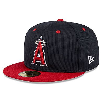 Youth New Era  Navy Los Angeles Angels 2024 Batting Practice 59FIFTY Fitted Hat