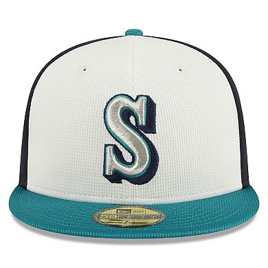 Men's New Era  Cream Seattle Mariners 2024 Batting Practice 59FIFTY Fitted Hat