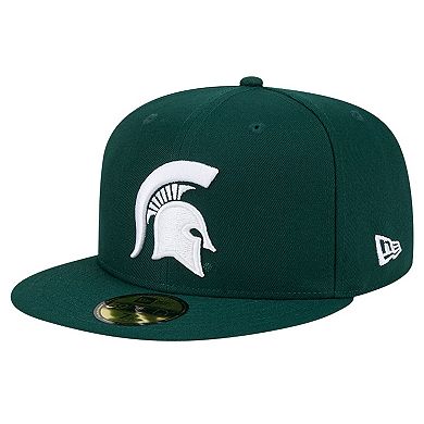 Men's New Era Green  Michigan State Spartans Throwback 59FIFTY Fitted Hat