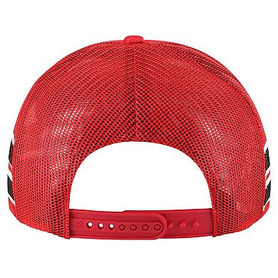 Men's '47 Red Carolina Hurricanes Sideband Stripes Trucker Snapback Hat