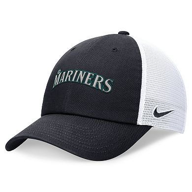 Men's Nike Navy Seattle Mariners Evergreen Wordmark Trucker Adjustable Hat