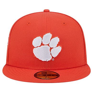 Men's New Era Orange Clemson Tigers Throwback 59FIFTY Fitted Hat