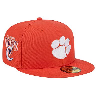 Men's New Era Orange Clemson Tigers Throwback 59FIFTY Fitted Hat