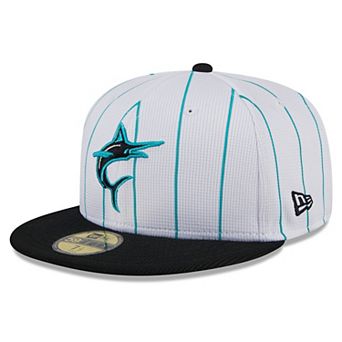 Men's New Era White Miami Marlins 2024 Batting Practice 59FIFTY Fitted Hat