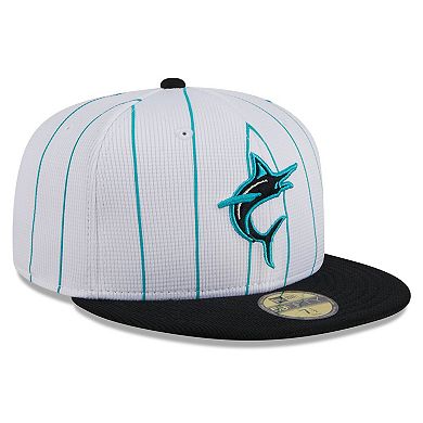 Men's New Era  White Miami Marlins 2024 Batting Practice 59FIFTY Fitted Hat