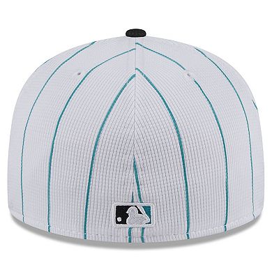 Men's New Era White Miami Marlins 2024 Batting Practice 59FIFTY Fitted Hat