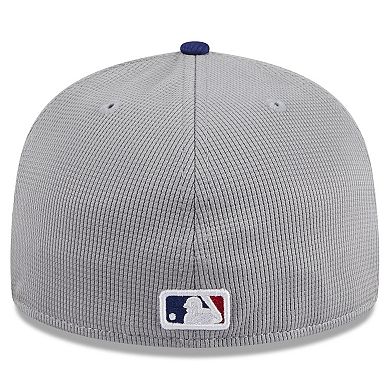 Men's New Era Gray Los Angeles Dodgers 2024 Batting Practice 59FIFTY Fitted Hat