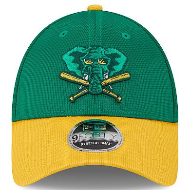 Men's New Era  Kelly Green Oakland Athletics 2024 Batting Practice 9FORTY Adjustable Hat