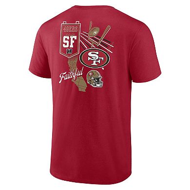 Men's Fanatics Branded Scarlet San Francisco 49ers Split Zone T-Shirt