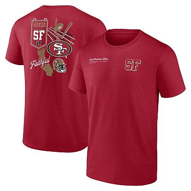 Men's Fanatics Branded Scarlet San Francisco 49ers Split Zone T-Shirt