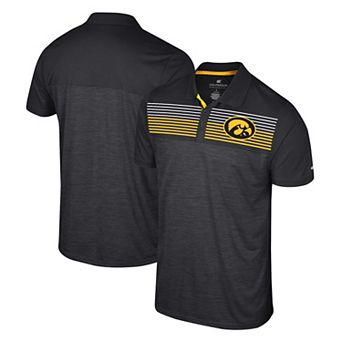 Men's Colosseum Black Iowa Hawkeyes Big & Tall Langmore Polo
