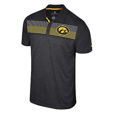 Men's Colosseum Black Iowa Hawkeyes Big & Tall Langmore Polo