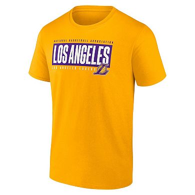 Men's Fanatics Branded Gold Los Angeles Lakers Box Out T-Shirt